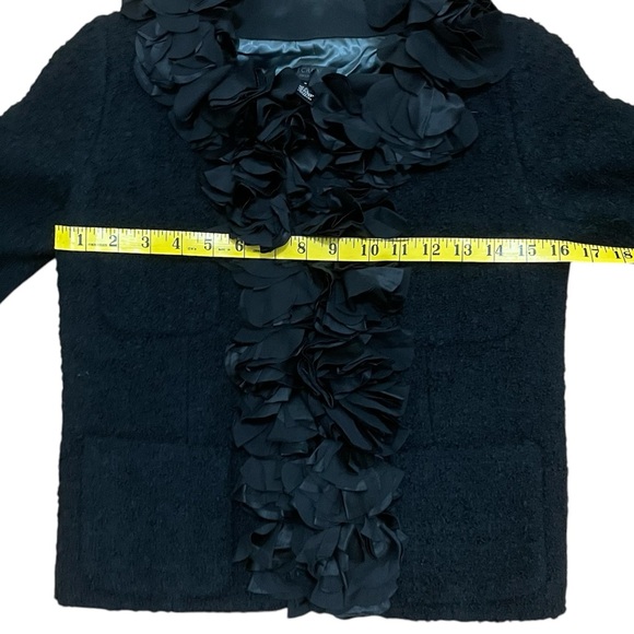 J Crew Collection Black Cascading Flowers Boucle Astrid Wool Jacket Coat 2 - Picture 3 of 9